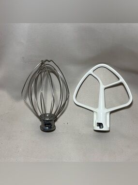 Kitchenaid Stand Mixer Attachments Wire Whip & Coated Flat Beater